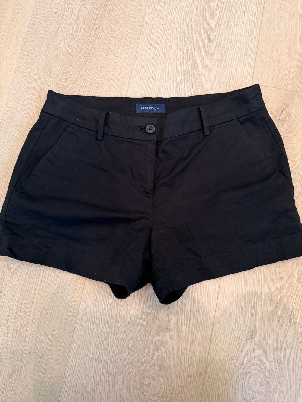Nautica Women's Black Tailored Cotton-Blend Shorts